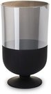 Vaza stiklinė ant kojelės juodos/sidabro sp. 27x16,5x16,5 cm 135241