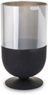 Vaza stiklinė ant kojelės juodos/sidabro sp. 32x19,5x19,5 cm 135242