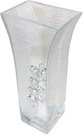 Vaza stiklinė dekoruota kristalais 31.5x14x10 cm 96511
