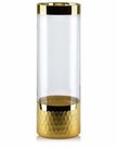 Vaza stiklinė skaidri su aukso spalvos žvyneliais 9x10x30 cm HTID3868