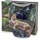 Vaza su leopardu keramikinė dėžutėje 20x16x6 cm 125574