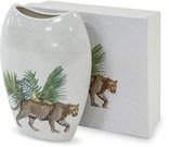 Vaza su leopardu keramikinė dėžutėje 20x16x6 cm 125577