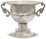 Vaza - vazonėlis 21x27,5x22,5 cm metalinė sendinto sidabro spalvos 109146 ddm