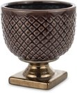 Vazonėlis keramikinis ant kojelės rudos/aukso sp.16x15x15 cm 158234