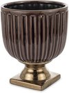 Vazonėlis keramikinis ant kojelės rudos/aukso sp. 22,5x18,5x18,5 cm 158237