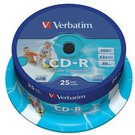 1x25 Verbatim CD-R 80 / 700MB 52x Speed, Data Life plus print.