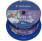 1x50 Verbatim DVD+R 4,7GB 16x Speed, wide printable NON-ID