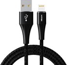 Vipfan A01 USB to Lightning cable, 3A, 1.2m, braided (black).