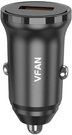 Vipfan C02 car charger, USB, 18W, Quick Charge 3.0 (black)
