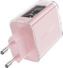 Wall charger Acefast A45, 2x USB-C, 1xUSB-A, 65W PD (pink)