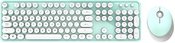 Wireless keyboard + mouse set MOFII Sweet 2.4G (White-Green)
