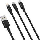 XO 3in1 Cable USB-C / Lightning / Micro 2.4A, 1,2m (Black)