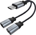 XO адаптер USB-C - 3.5 мм/USB-C, черный (NBR160B)