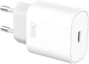 XO L91 Wall Charger, USB-C, 25W + USB-C to Lightning Cable (White)