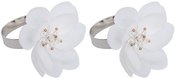 Žiedas servetėlėms Gėlė 2 vnt. sidabrinės/baltos sp. DIA 4,5 cm, 4,5 x 6 cm 5333