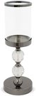 Žvakidė ant kojelės juoda stiklinė/metalinė 34,5x12x12 cm 126813