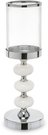 Žvakidė ant kojelės metalinė/stiklinė sidabrinės sp. 36x12x12 cm 131255