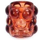 Žvakidė stiklinė 8,5x8,5x9 cm raudonos spalvos Giftdecor 93704