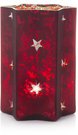Žvakidė stiklinė raudona žvaigždės formos GW-24914 14x14x20 SAVEX