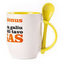 A cup with a spoon. Yellow (250 ml)