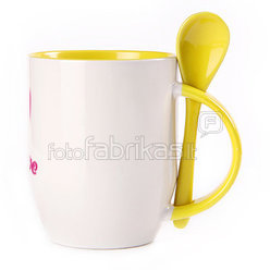 Чашка с ложкой. Желтая (250 мл)