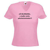 Naiste T-särk valitud foto, V-kujuline kaelus, roosad