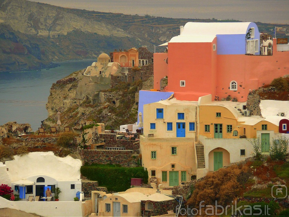 Santorini spalvos